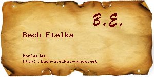 Bech Etelka névjegykártya
